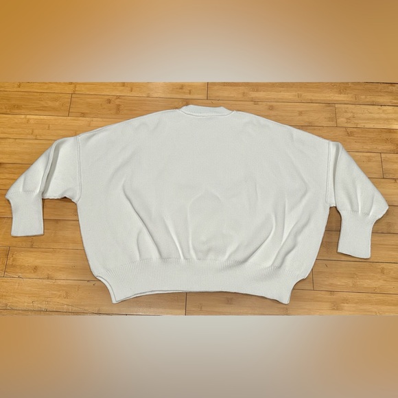 Free People Easy Street Tunic Womens S White Oversized  Ribbed Sweater Pullover - Picture 5 of 11